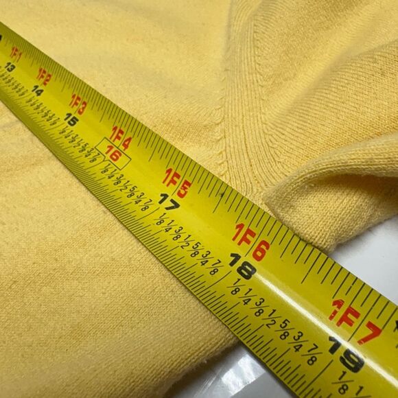 VTG 90s Y2K J. Crew Preppy Light Pale Yellow Women's Cardigan Sweater XL - Picture 6 of 7